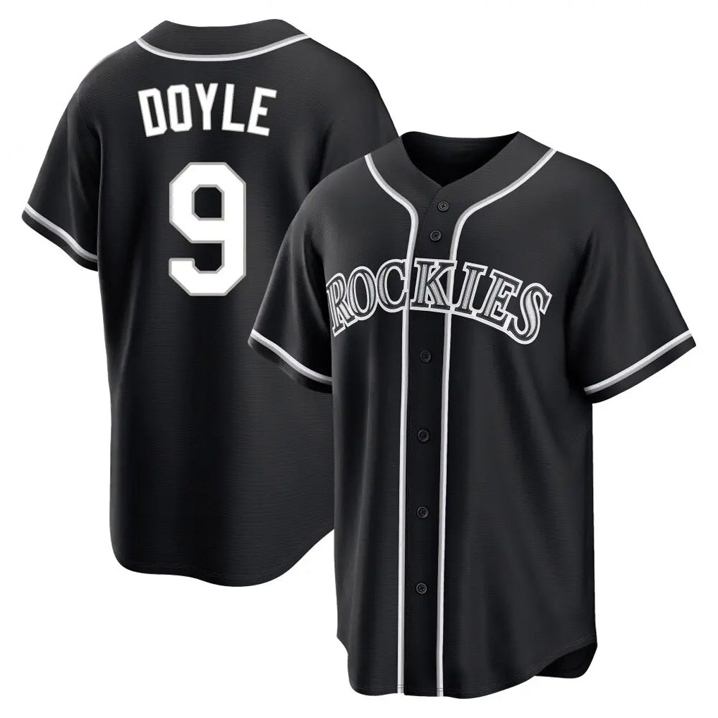 C.Rockies #9 Brenton Doyle Player Black Fashion Out Home Game Fdoa Stitched Jerseys