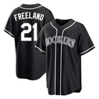 C.Rockies #21 Kyle Freeland Player Black Fashion Out Home Game Fdoa Stitched Jerseys