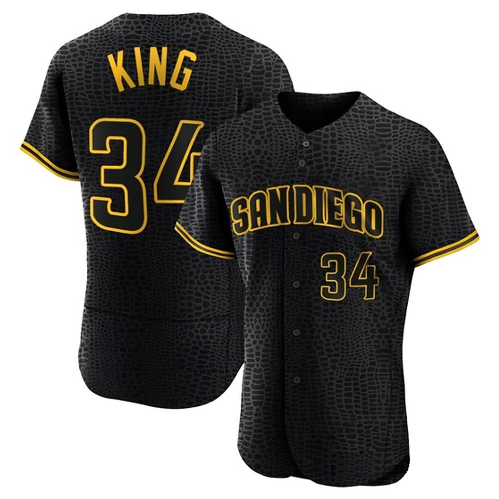 S.Diego Padres #34 Michael King Player Black Snake Skin City Home Limited Elite Fdoa Stitched Jerseys
