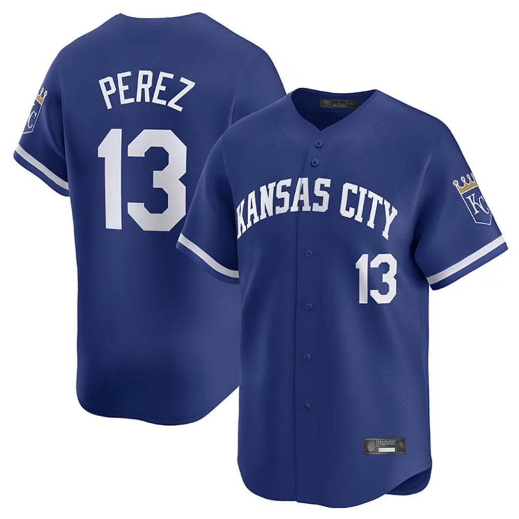 KC.Royals #13 Salvador Perez Player Royal Limited Home Fdoa Stitched Jerseys