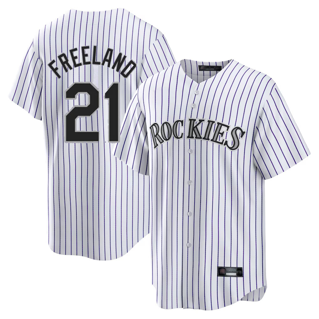 C.Rockies #21 Kyle Freeland Player White Game Home Fdoa Stitched Jerseys
