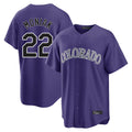 C.Rockies #22 Mickey Moniak Player Purple Game Home Fdoa Stitched Jerseys