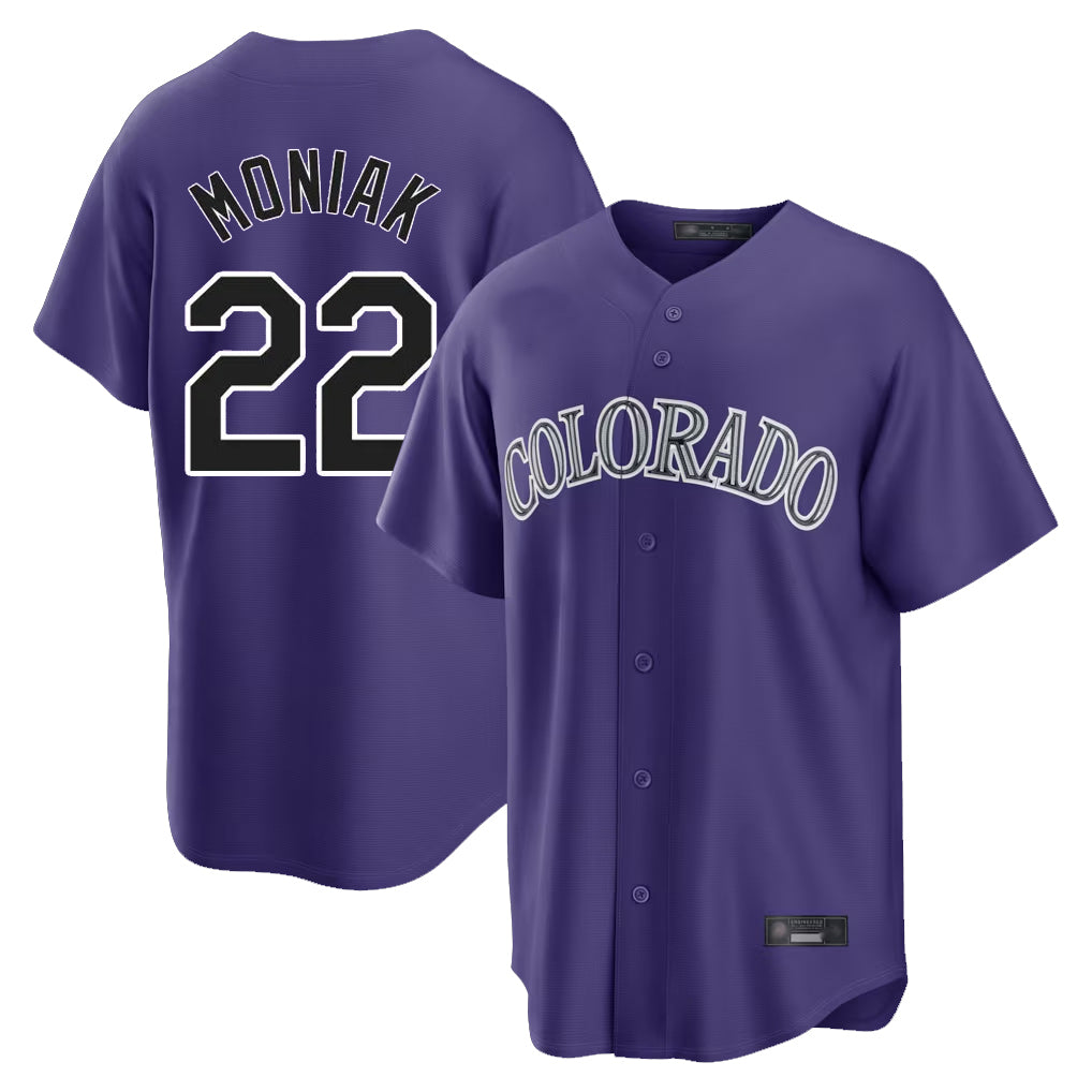 C.Rockies #22 Mickey Moniak Player Purple Game Home Fdoa Stitched Jerseys