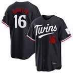 M.Twins #16 Austin Martin Player Navy Home Game Fdoa Stitched Jerseys