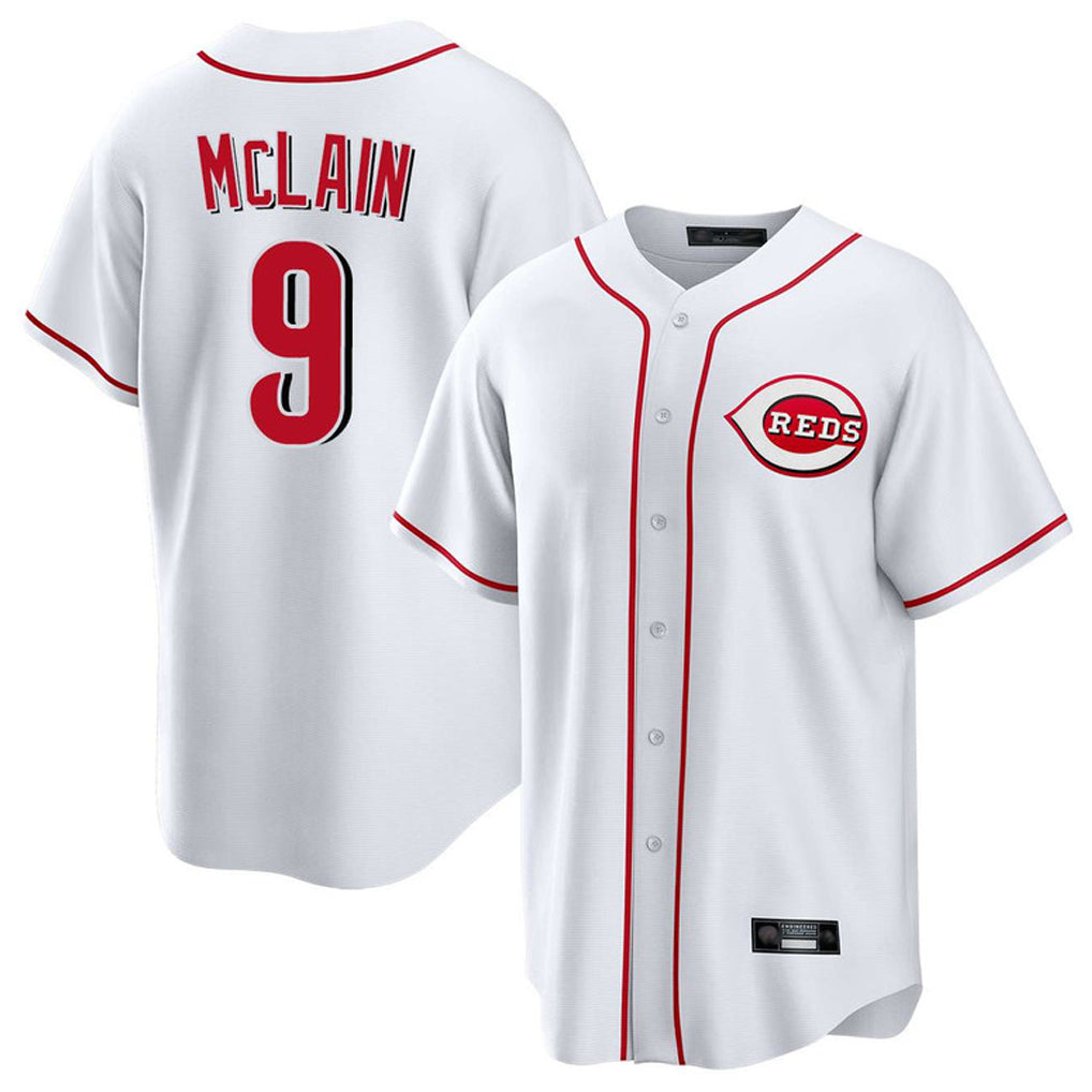 C.Reds #9 Matt McLain Player White Game Home Fdoa Stitched Jerseys