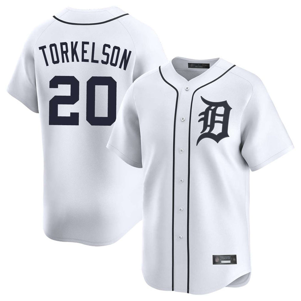 D.Tigers #20 Spencer Torkelson Player White Home Limited Fdoa Stitched Jerseys