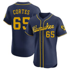 M.Brewers #65 Nestor Cortes Player Navy Home Limited Elite Fdoa Stitched Jerseys