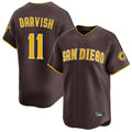 S.Diego Padres #11 Yu Darvish Player Brown Home Limited Game Fdoa Stitched Jerseys