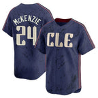 C.Guardians #24 Triston McKenzie Player Navy City Connect Limited Home Fdoa Stitched Jerseys