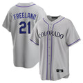 C.Rockies #21 Kyle Freeland Player Gray Game Home Fdoa Stitched Jerseys