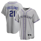 C.Rockies #21 Kyle Freeland Player Gray Game Home Fdoa Stitched Jerseys