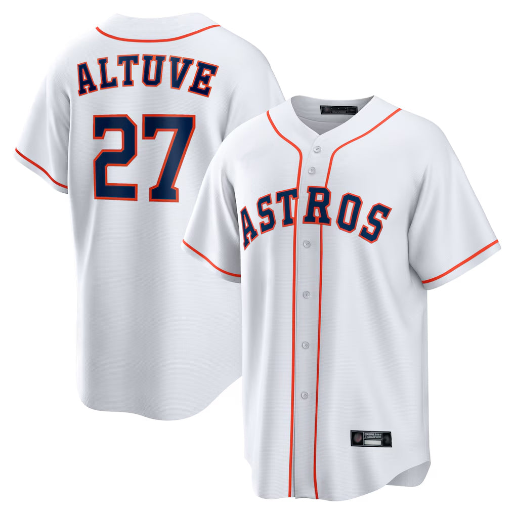 H.Astros #27 Jose Altuve Player White Home Game Fdoa Stitched Jerseys