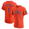 H.Astros #1 Carlos Correa Player Orange Home Limited Elite Fdoa Stitched Jerseys