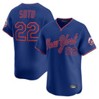 NY.Mets #22 Juan Soto Player Royal T-shirt Home Limited Elite Fdoa Stitched Jerseys