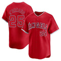 LA.Angels #25 Travis d'Arnaud Player Red Home Limited Fdoa Stitched Jerseys