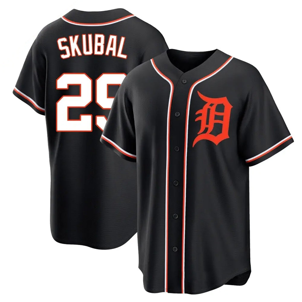 D.Tigers #29 Tarik Skubal Player Black Fashion Out Home Game Fdoa Stitched Jerseys