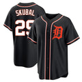 D.Tigers #29 Tarik Skubal Player Black Fashion Out Home Game Fdoa Stitched Jerseys