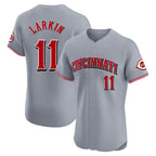 C.Reds #11 Barry Larkin Player Gray Limited Elite Home Fdoa Stitched Jerseys