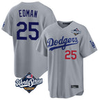 LA.Dodgers #25 Tommy Edman Player Gray World Series Game Home Fdoa Stitched Jerseys