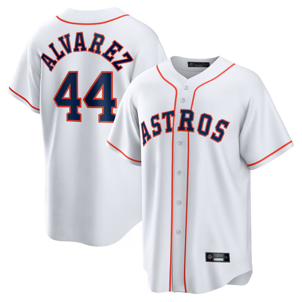 H.Astros #44 Yordan Alvarez Player White Home Game Fdoa Stitched Jerseys