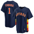 H.Astros #1 Carlos Correa Player Navy Home Game Fdoa Stitched Jerseys