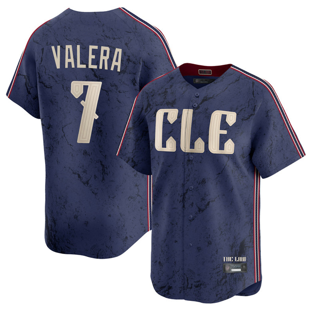 C.Guardians #7 George Valera Player Navy City Connect Limited Home Fdoa Stitched Jerseys