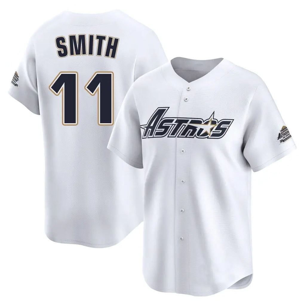 H.Astros #11 Cam Smith Player White Throwback Cooperstown Collection Limited Fdoa Stitched Jerseys
