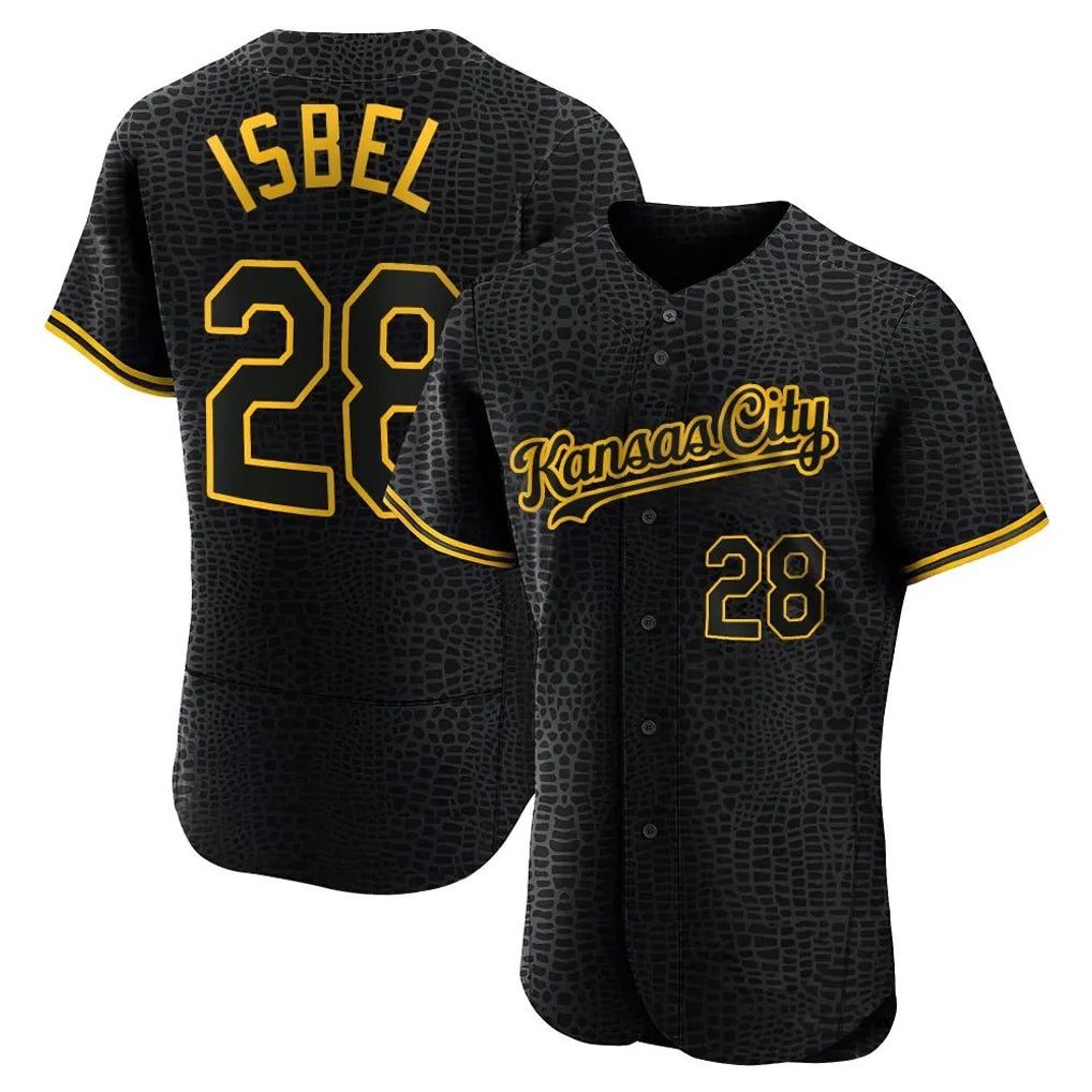 KC.Royals #28 Kyle Isbel Player Black Snake Skin City Limited Elite Fdoa Stitched Jerseys