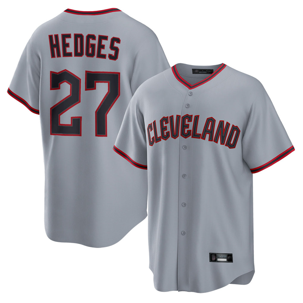 C.Guardians #27 Austin Hedges Player Gray Home Game Fdoa Stitched Jerseys