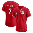 C.Reds #7 Spencer Steer Player Red Limited Elite Home Game Fdoa Stitched Jerseys