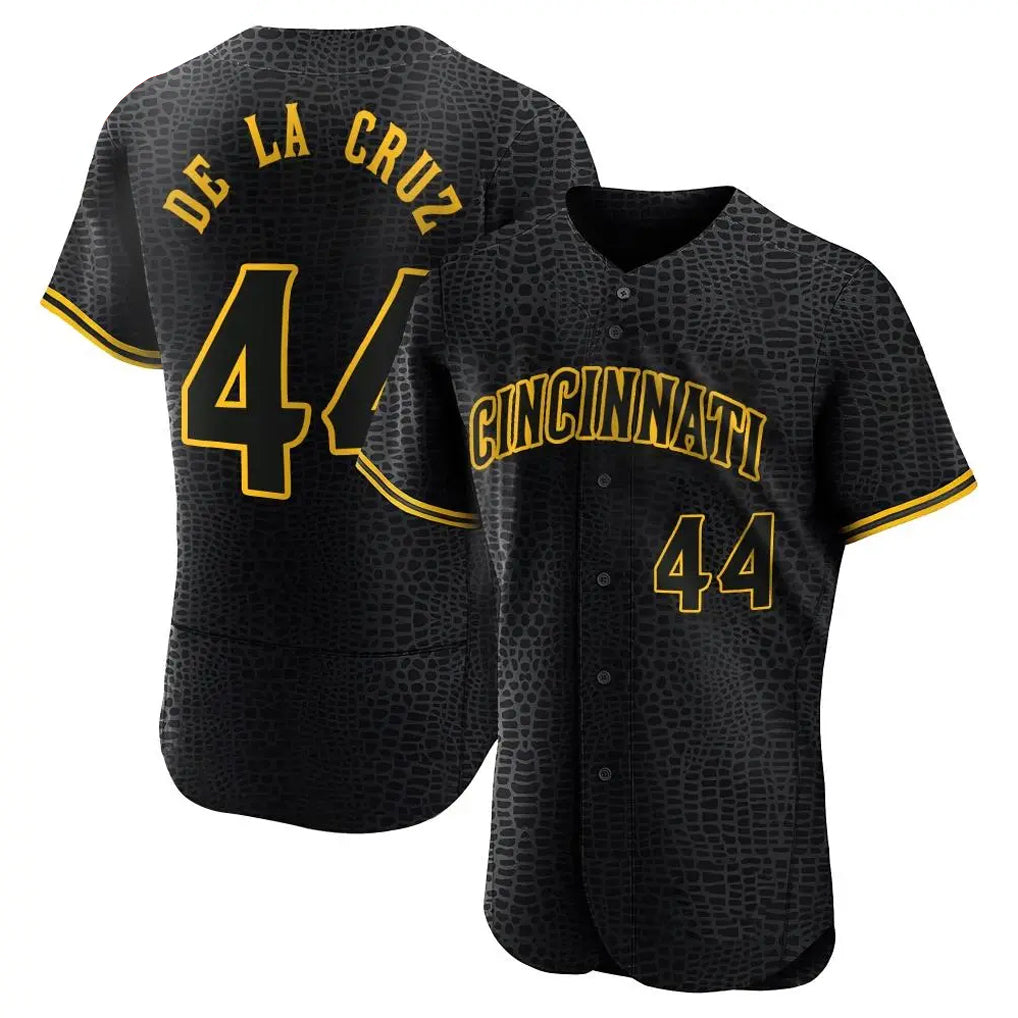 C.Reds #44 Elly De La Cruz Player Black Snake Skin City Limited Elite Home Fdoa Stitched Jerseys