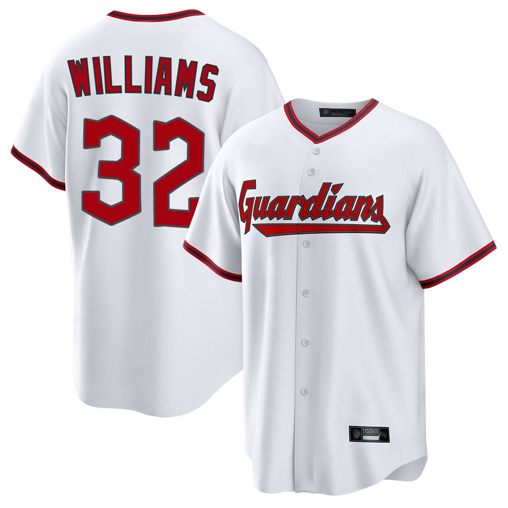 C.Guardians #32 Gavin Williams Player White Game Home Fdoa Stitched Jerseys
