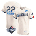 LA.Dodgers #22 Clayton Kershaw Player Cream World Series City Connect Limited Elite Home Fdoa Stitched Jerseys