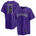 C.Rockies #14 Ezequiel Tovar Player Purple Game Home Fdoa Stitched Jerseys
