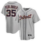 D.Tigers #35 Justin Verlander Player Gray Home Game Fdoa Stitched Jerseys