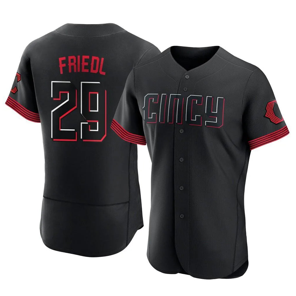 C.Reds #29 TJ Friedl Player Black City Connect Limited Elite Home Fdoa Stitched Jerseys