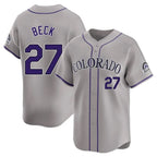 C.Rockies #27 Jordan Beck Player Gray Limited Home Fdoa Stitched Jerseys