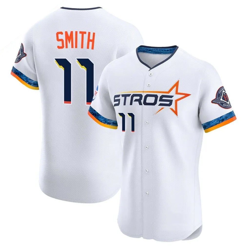H.Astros #11 Cam Smith Player White City Connect Limited Elite Home Fdoa Stitched Jerseys