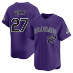 C.Rockies #27 Jordan Beck Player Purple Limited Home Fdoa Stitched Jerseys
