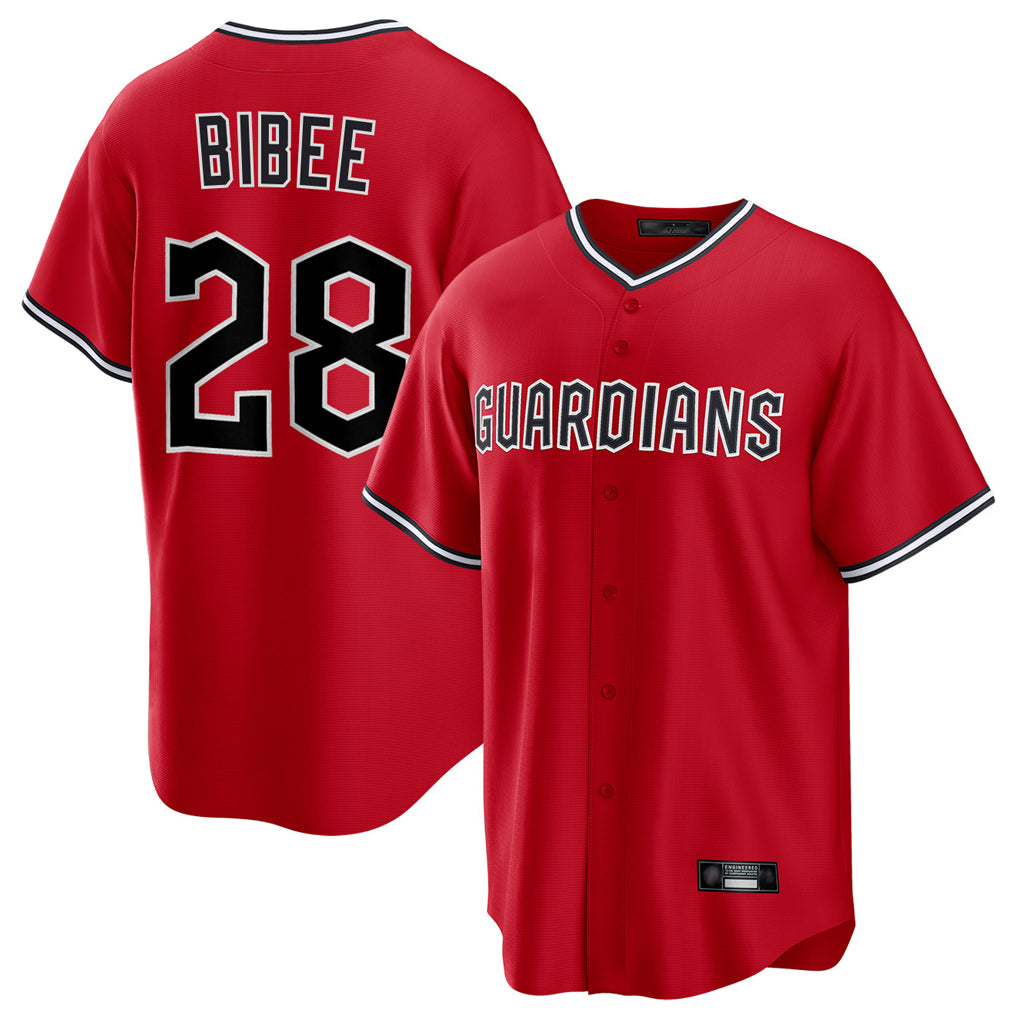 C.Guardians #28 Tanner Bibee Player Red Home Game Fdoa Stitched Jerseys