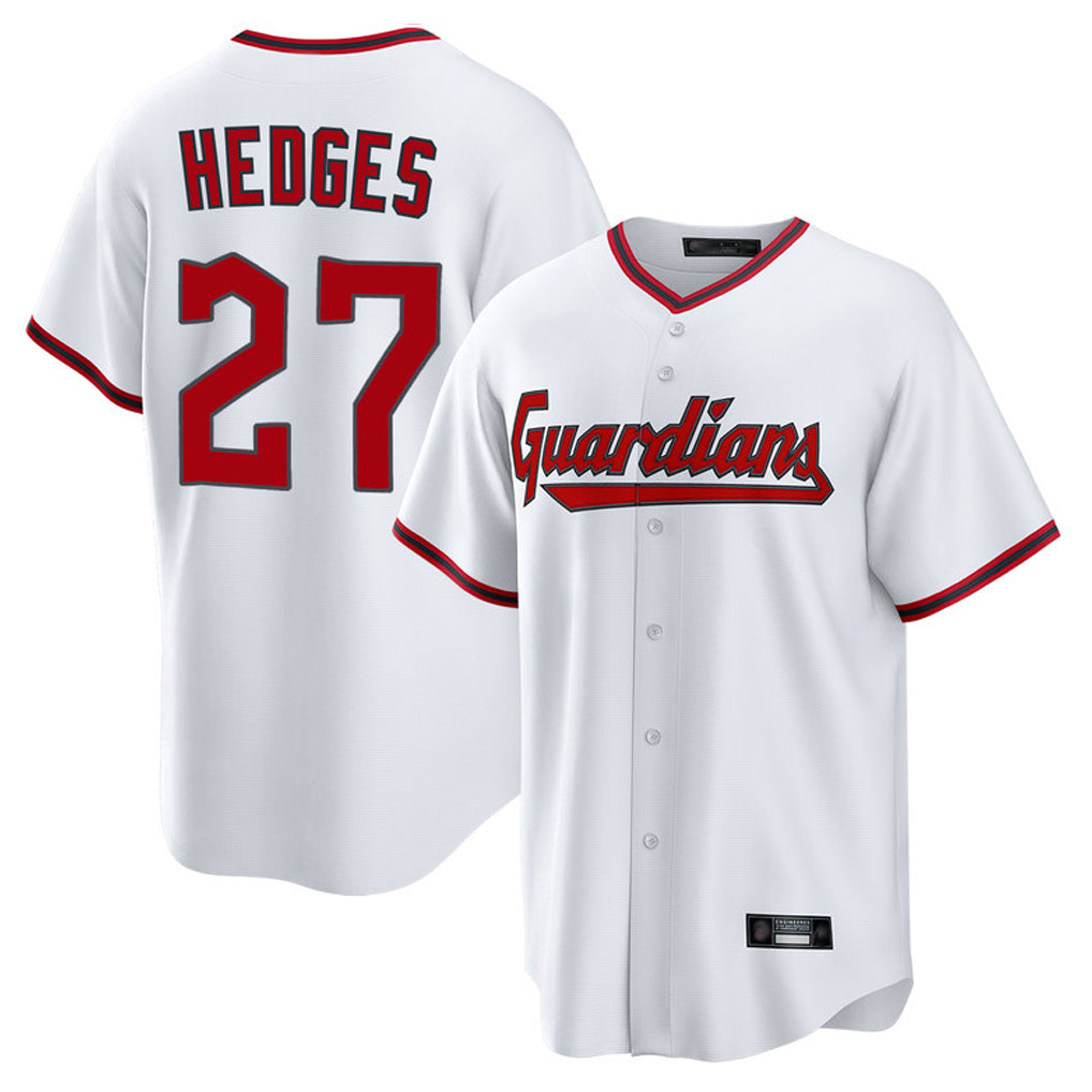 C.Guardians #27 Austin Hedges Player White Game Home Fdoa Stitched Jerseys