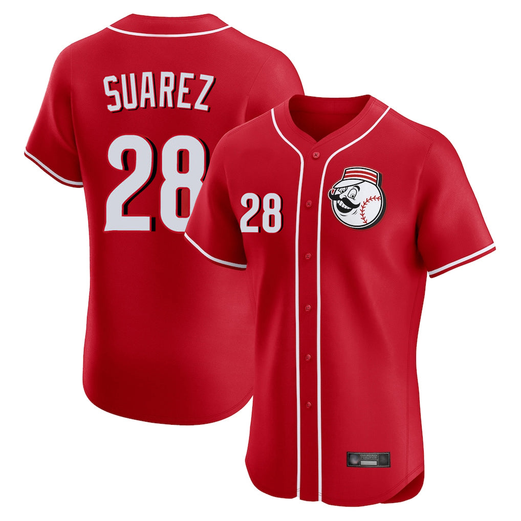 C.Reds #28 Eugenio Su¨¢rez Player Red Limited Elite Home Game Fdoa Stitched Jerseys