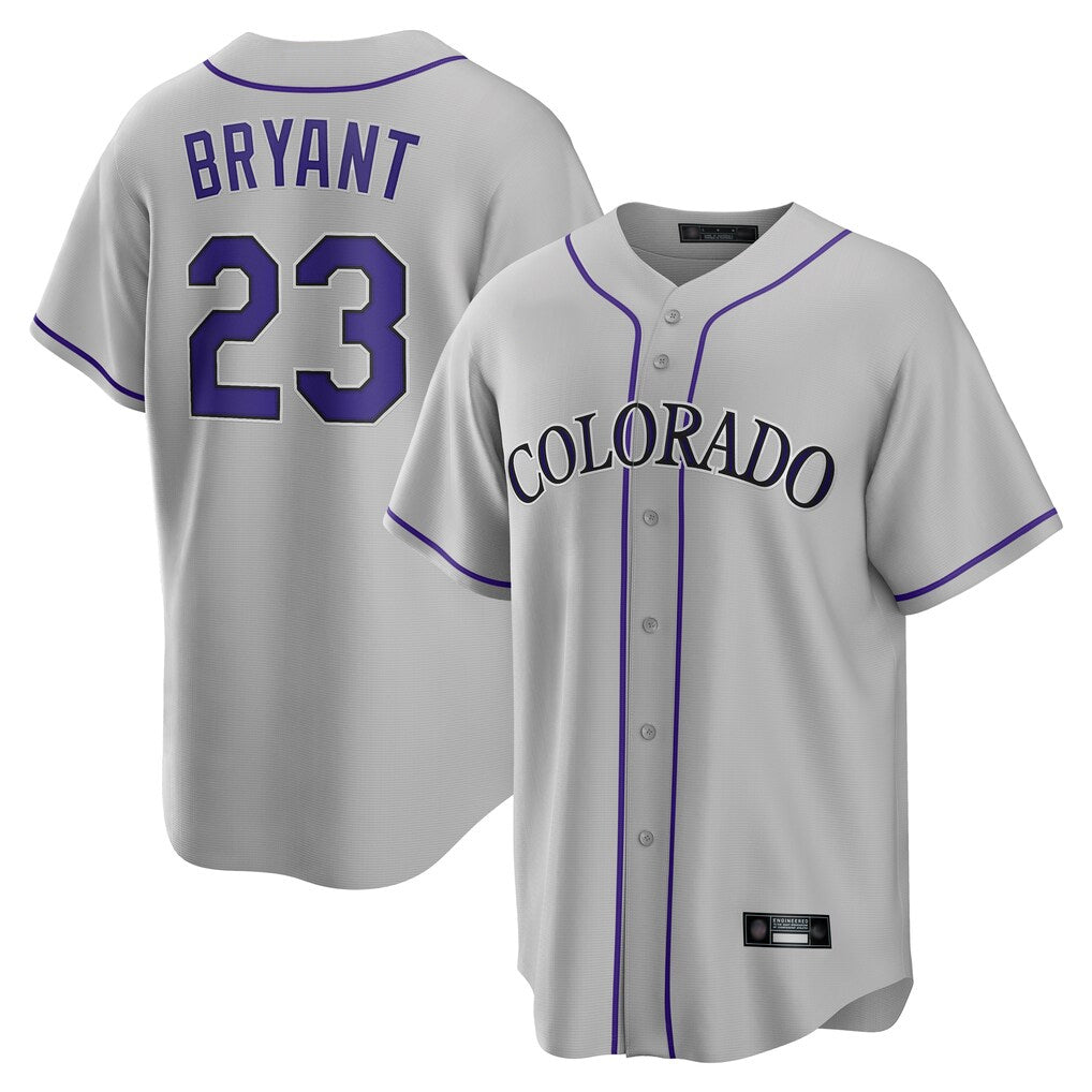 C.Rockies #23 Kris Bryant Player Gray Game Home Fdoa Stitched Jerseys