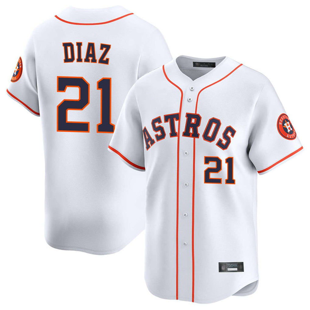 H.Astros #21 Yainer Diaz Player White Home Limited Fdoa Stitched Jerseys
