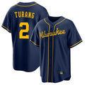 M.Brewers #2 Brice Turang Player Navy Home Game Fdoa Stitched Jerseys