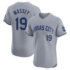 KC.Royals #19 Michael Massey Player Gray Limited Elite Home Fdoa Stitched Jerseys